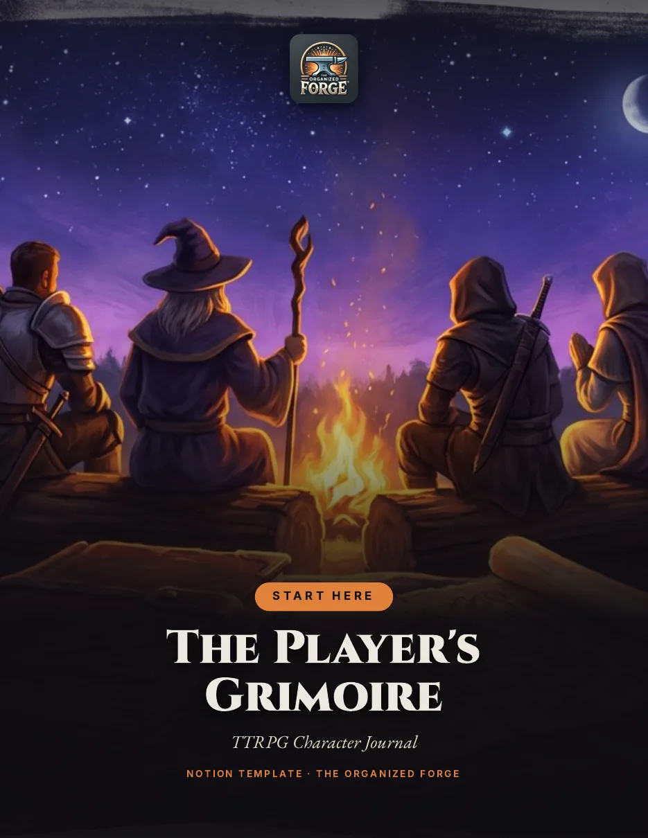 Cover of The Player’s Grimoire — TTRPG Character Journal