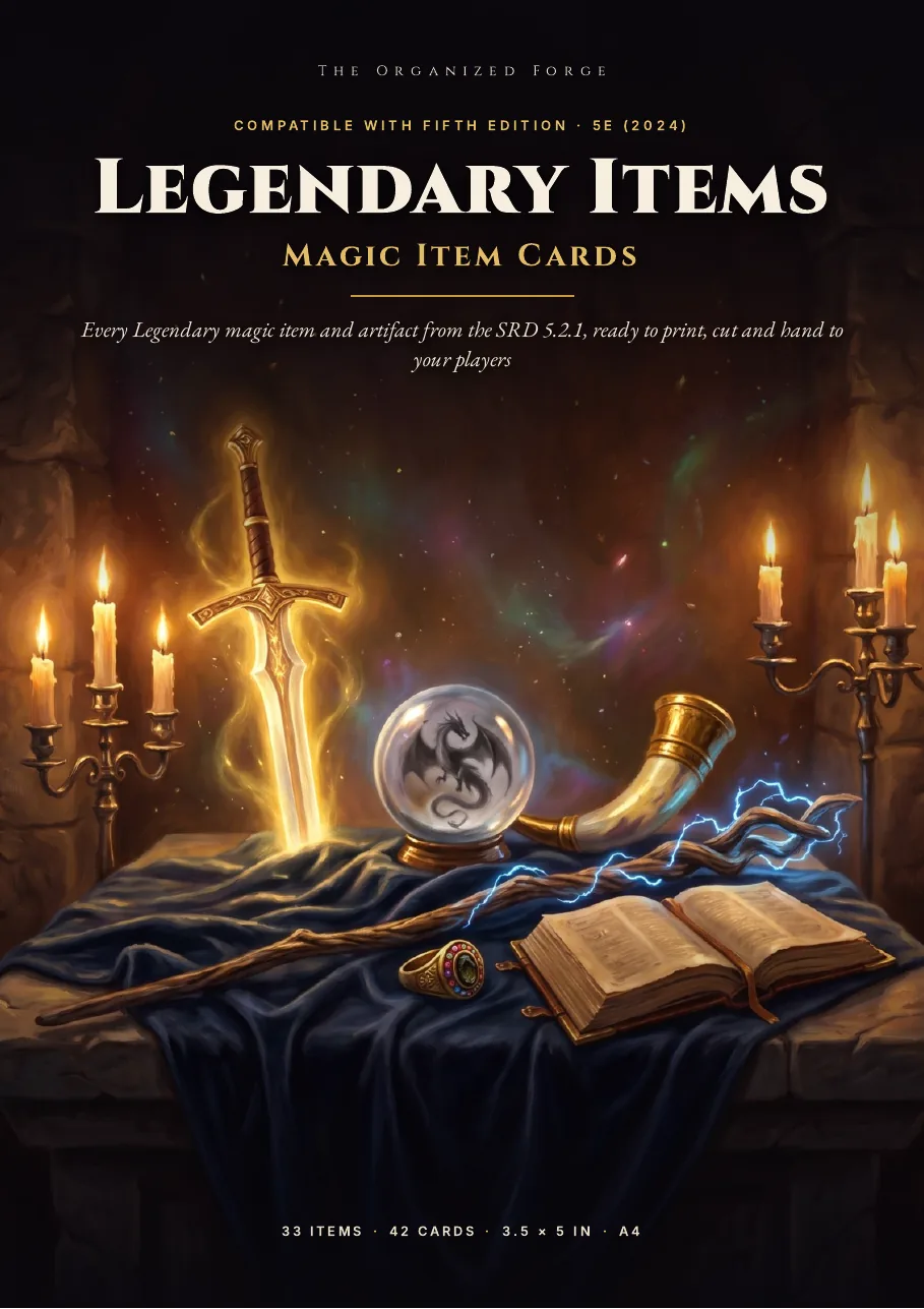Cover of Legendary Items — Magic Item Cards (5E 2024)