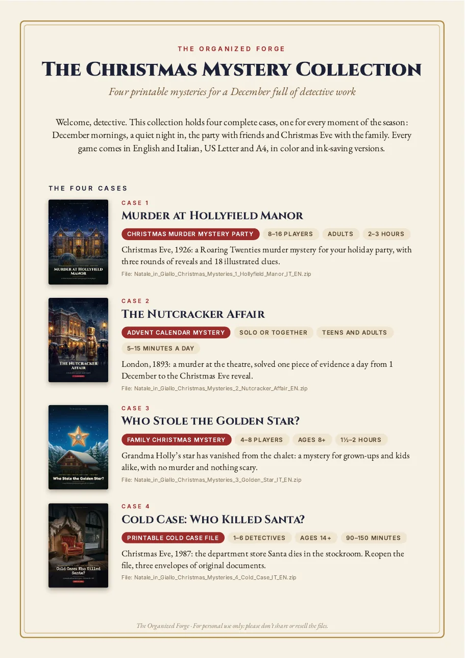 Cover of The Christmas Mystery Collection — 4 Printable Christmas Mysteries