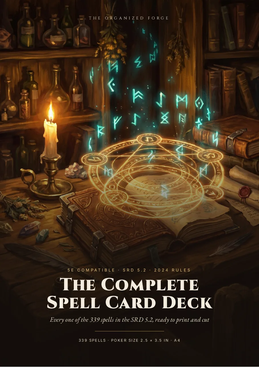 Cover of The Complete Spell Card Deck (5E Compatible, 2024 Rules)