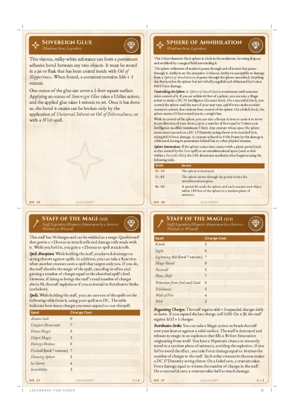 Legendary Items — Magic Item Cards (5E 2024) — preview page 1