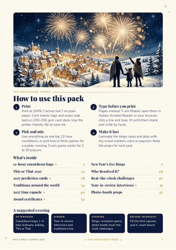 New Year's Eve Family Games & 2027 Time Capsule — preview page 1