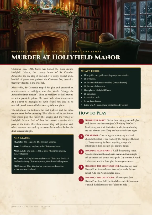 Murder at Hollyfield Manor — preview page 1