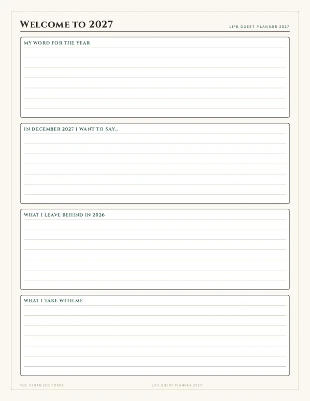 2027 Life Quest Planner — preview page 1