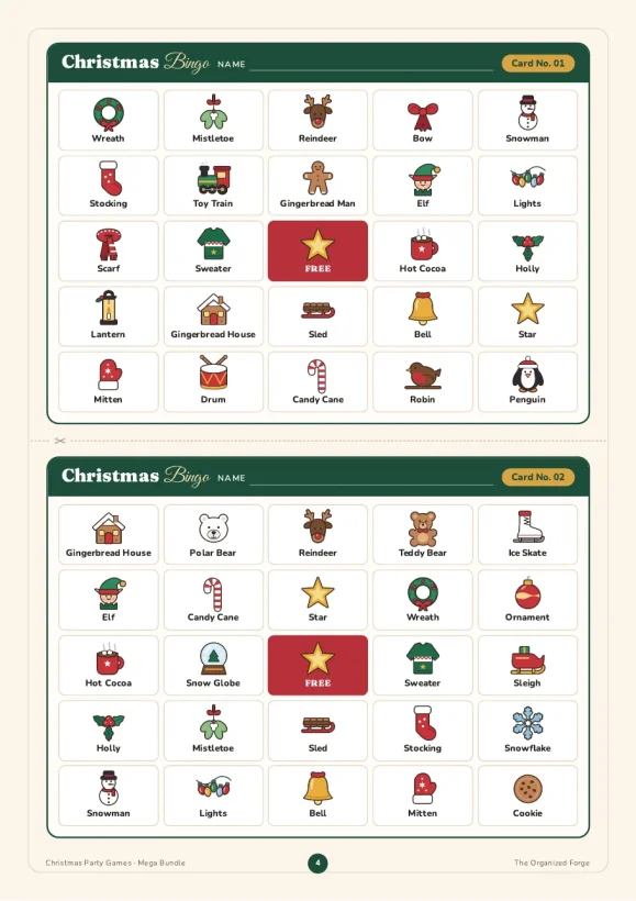 Christmas Party Games Mega Bundle — 11 Printable Games — preview page 1