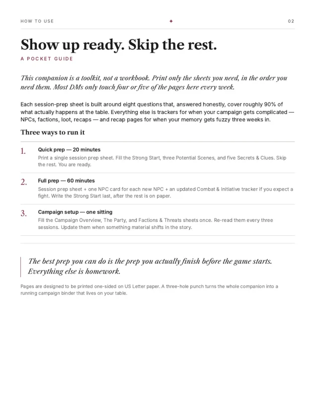 The Lazy DM Companion — preview page 2
