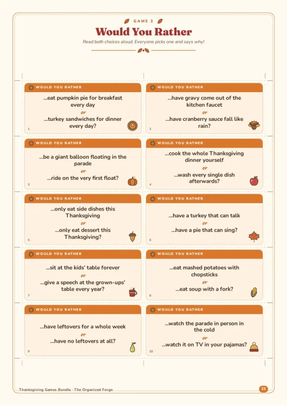 Thanksgiving Games Bundle — preview page 2