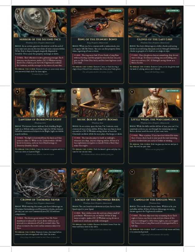 Cursed Relics: 36 Haunted Magic Items for Fifth Edition — preview page 2