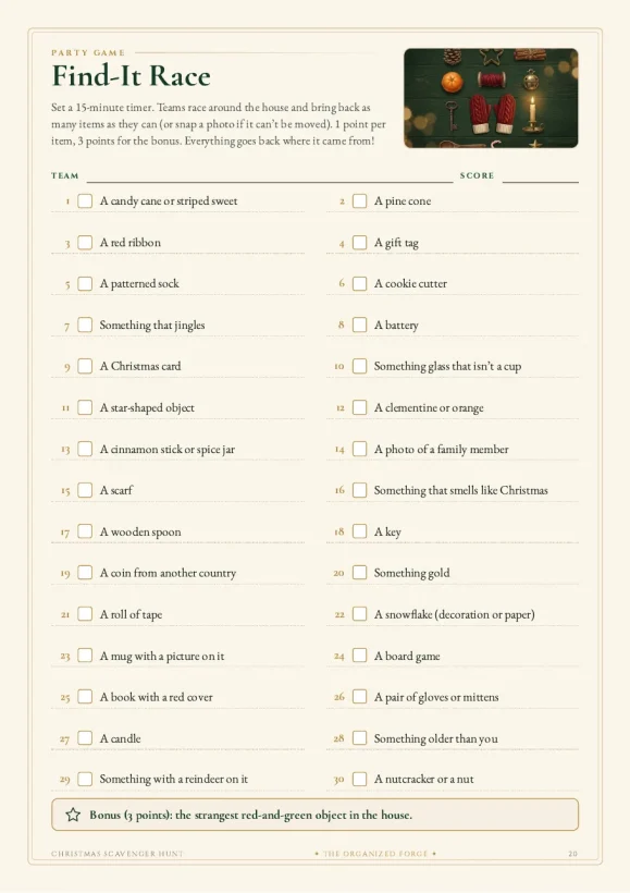 Christmas Scavenger Hunt for Teens & Adults — preview page 3