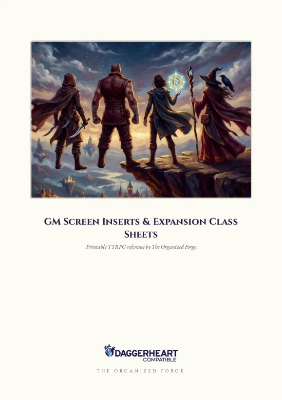 GM Screen Inserts & Expansion Class Sheets (Daggerheart Compatible) — preview page 3