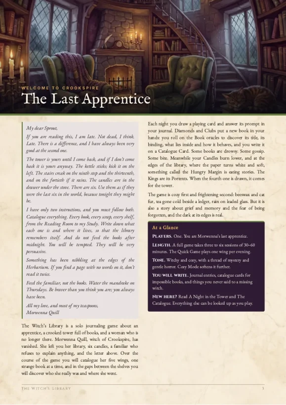 The Witch's Library — A Solo Journaling RPG — preview page 3